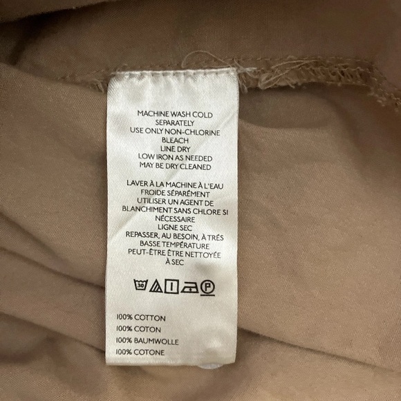 Maeve Anthropologie The Bennett Oversized Button Down Shirt Tan Long Sleeve XL - Picture 10 of 11